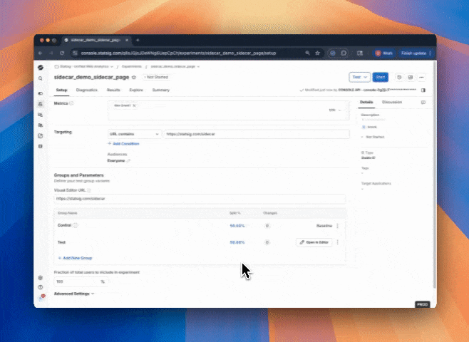 Visual Editor Page